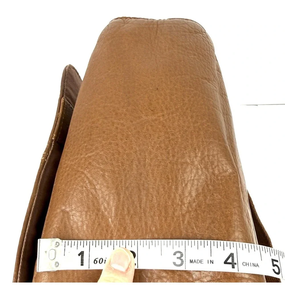 Rocha John Rocha Waxy Despatch Messenger Bag Brown Leather Crossbody Unisex